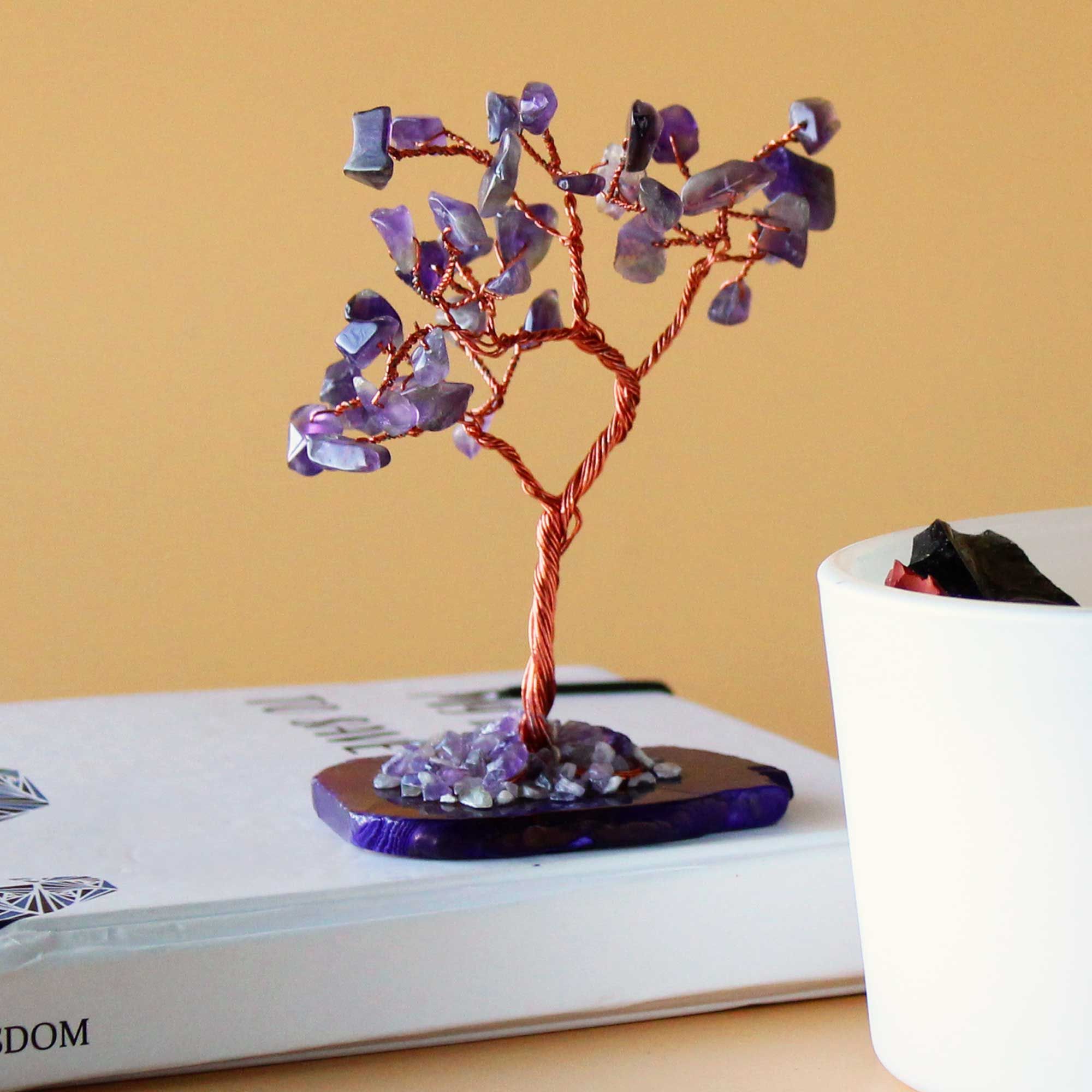 Amethyst Gemstone Tree on Agate Base – 35 Stones